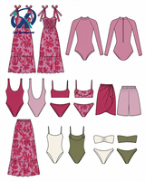 Fabricant de maillots de bain sur mesure, ensemble de bikini avec détail anneau pour femmes, logo personnalisé, collection de maillots de bain deux pièces