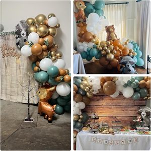 Guirlande d'<span class=keywords><strong>arche</strong></span> <span class=keywords><strong>de</strong></span> ballons sur le thème des animaux <span class=keywords><strong>de</strong></span> la forêt personnalisée, comprenant des ballons en feuille d'aluminium sur le thème des animaux et un kit <span class=keywords><strong>de</strong></span> ballons en latex bleu, blanc et marron - Product Image 5