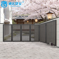 Puerta Corredera Eléctrica Curva de Aluminio para Entrada de Vehículos, con Control Remoto, Inducción Automática, Impermeable, para Patio de Villa