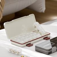 Boîte à pilules en plastique de qualité supérieure, boîte de rangement pour pilules 7 jours, boîte à 21 compartiments, organisateur de pilules hebdomadaire, design moderne et simple, portable