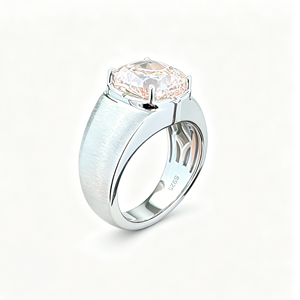 DK Damesring met roze, in laboratorium gekweekte diamanten en zijstenen, rechtstreeks van de fabriek, kussenslijpvorm, 925 zilver, geschikt als trouwgeschenk - Product Image 6