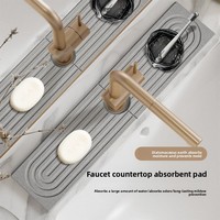 Tapis de protection anti-éclaboussures pour robinet de cuisine en diatomite, moderne, personnalisable, séchage rapide - Plateau absorbant en pierre et protection de comptoir