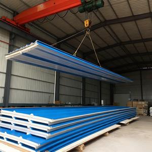 Panneaux sandwich en PU pour zones à températures extrêmes, isolation acoustique, <span class=keywords><strong>laine</strong></span> <span class=keywords><strong>de</strong></span> roche/<span class=keywords><strong>laine</strong></span> <span class=keywords><strong>de</strong></span> <span class=keywords><strong>verre</strong></span>/PIR/EPS, panneaux <span class=keywords><strong>de</strong></span> toiture - Product Image 3