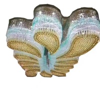 Lustre carré moderne en cristal LED de luxe personnalisé, éclairage décoratif pour hôtel, villa, hall, projet personnalisé, lampe de plafond