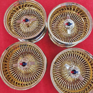 Ruedas de Alambre Zenith Styles 13*7, Completamente Doradas, 100 Radios, Listas para Enviar - Product Image 3