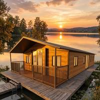 Cabane préfabriquée en bois de luxe, maison modulaire moderne de petite taille pour les stations balnéaires, Airbnb et usage professionnel avec grand balcon