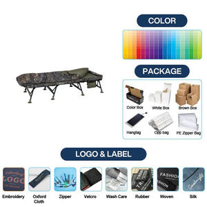 Lit de camping pliable Mydays Outdoor, large, durable et stable, 8 pieds, <span class=keywords><strong>avec</strong></span> poche latérale pour sac de couchage - Product Image 2