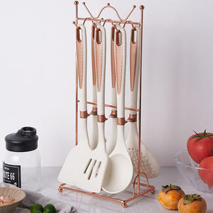 Vente en gros d'ustensiles de cuisine en silicone antiadhésifs de haute qualité, outils de cuisine noirs, ensemble de spatules - Product Image 2