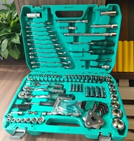 Kit d'outils de réparation automobile de 121 pièces, comprenant des douilles à cliquet CRV, des embouts S2, des embouts trempés, une clé à cliquet à 72 dents, etc.
