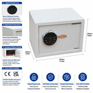 Cassaforte Digitale Compatta Safewell con <span class=keywords><strong>Password</strong></span>, Corpo in Acciaio Resistente, Design Facilmente Montabile per Camere d'Albergo e Uffici - Product Image 1
