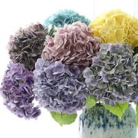 Hortensia Artificial de Tacto Real, Hecha a Mano, Verde, de Cabeza Grande, Flor Decorativa de Año Nuevo, Venta al por Mayor