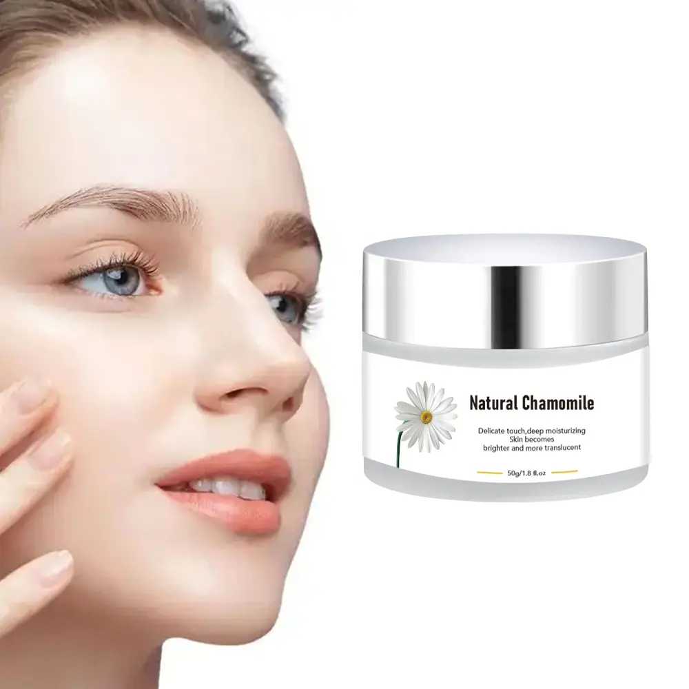 Produit naturel pour peaux sensibles personnalisé en gros crème hydratante pour le visage pour le maquillage crème pour le visage à la camomille