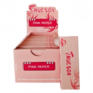 กระดาษมวนบุหรี่ TRUCSON สีชมพู ขนาด 1 1/4  ทำจากเส้นใยพืชธรรมชาติ ปราศจากสีและคลอรีน 50 แผ่น พร้อมที่กรอง - Product Image 6