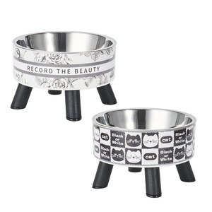 Mangkuk Hewan Peliharaan Stainless Steel Warna-warni untuk Makan dan Minum, Mangkuk Kucing Berkaki Tinggi Desain Kartun Modis, Mangkuk Anjing - Product Image 3