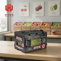 Boîte d'emballage en polypropylène ondulé recyclable et écologique pour l'emballage agricole, caisse à fruits pliable personnalisable
