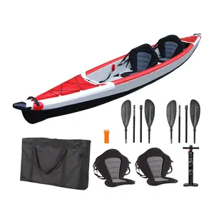 Hot Inflável Kayak Boat Personalização Plástico Adulto 2 Pessoas 2 Pessoa Vermelho 3.1 - 4m para River Kayak 2 Personne Splash