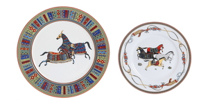 Modern Animal Pattern <b>Bone</b> <b>China</b> <b>Dinner</b> Plate <b>Set</b> with Gold Rim Portable for Picnics - Product Image 2