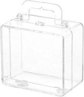 Boîte à bonbons en acrylique transparente en forme de valise, personnalisée et fabriquée à la main en Chine, avec impression sérigraphique, logo personnalisé et revêtement UV pour mariage et fête
