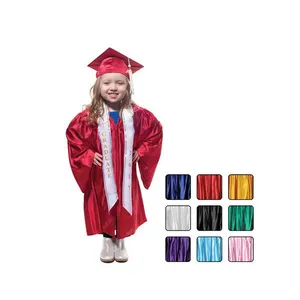 Graduation Gown Children Kindergarten 2024 Gold Shiny Children Preschool Graduation Gown Cap With Tassel