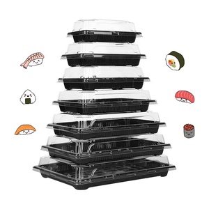 #00-11 Series Disposable Printed Anti-fog Sushi Delivery Plastic Takeaway Disposable Sushi Tray