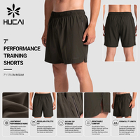 Shorts d'entraînement pour hommes personnalisés de 7 pouces, légers, respirants, pour le sport, la gym, les loisirs, avec poche zippée