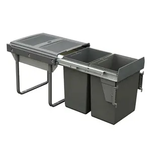 2 X20L verdeckter Tür montierter Doppel küchen behälter über Schrank abfall behälter