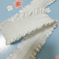 Bande élastique plissée à volants brodés en dentelle de 5 cm pour robe, jupe, pantalon YEA24