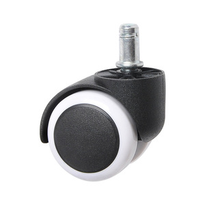 Swivel Chair Caster 2 Inch Polyurethane Silent <b>Wheel</b> Universal Office Chair <b>Replacement</b> Casters Threaded Stem Black - Product Image 1