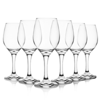 Lot de 6 verres à vin élégants en verre transparent sans plomb de 330 ml (11 oz) de haute qualité pour hôtels et mariages - Vente en gros usine