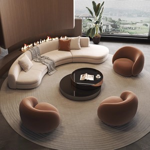 Sofá Seccional Moderno de Tres Plazas para Negociaciones, Conferencias, Invitados, Hotel, Villa, Área Semicircular, Recepción, Sala de Estar HD123 - Product Image 3