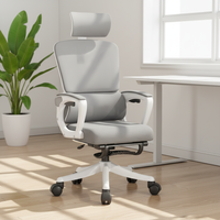 Chaise de bureau exécutive ergonomique moderne et minimaliste à dossier haut en maille, réglable en hauteur, pivotante avec repose-pieds, pour la maison, le bureau, l'école, l'hôtel