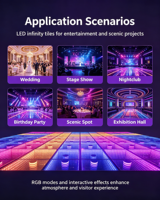 Lumière de piste de danse LED RGB interactive Infinity DMX programmable à changement de couleur, gradation, IP65, Ra80, effets pour fête, bar, KTV, mariage