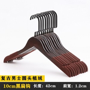 Perchas de ropa de madera maciza retro especiales para tiendas de ropa con logotipo personalizado, para mujeres y niños, perchas antideslizantes para ropa. - Product Image 3