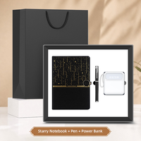 Ensemble cadeau 3-en-1 : carnet, stylo et batterie externe, vente en gros directe d'usine avec logo personnalisé pour les commandes en gros d'entreprise ou les cadeaux d'affaires