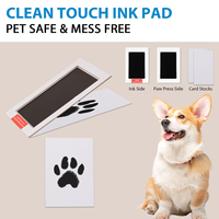 Cadre Mural Décoratif pour Animaux de Compagnie, Écologique et Durable, avec Empreintes de Pattes, Noir, 4 Grilles, Collage, Kit d'Encre à l'Argile et Passe-partout Blanc, pour Chiens et Chats, Vente Directe Usine