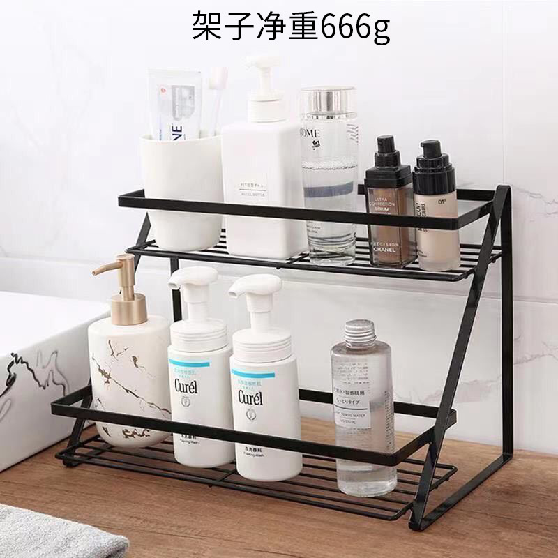 Black double-layer shelf