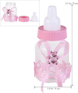 Mini bouteille boîte-cadeau de bonbons pour bébé douche nouveau-né baptême fête d'anniversaire-garçons et filles décoratif mangeoire Style conteneur - Product Image 3