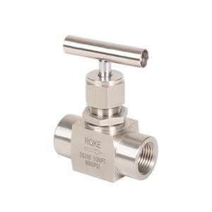ROKE <b>Needle</b> <b>Valve</b> SS316 1/2NPT 6000PSI Straight Through High Pressure - Product Image 5