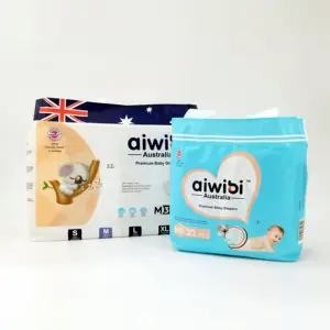 AIWIBI 도매 가격 최고의 판매 기저귀 웰빙 통기성 일회용 아기 기저귀 탄성 허리 무료 샘플 AWB03