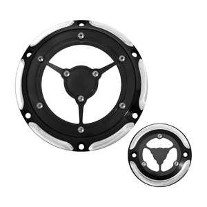 Cache-Derby CNC Noir Chromé 6 Trous en Aluminium pour Moto Harley Sportster XL <span class=keywords><strong>883</strong></span> 1200 2004-2016 <span class=keywords><strong>XR</strong></span> - Product Image 2