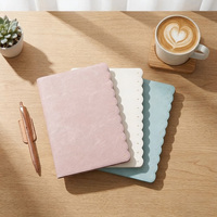 Carnet A6 à bords festonnés mignon en cuir PU pastel, journal personnalisé avec logo, pour les amateurs de papeterie esthétique