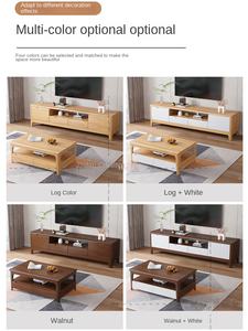 Meuble TV en bois massif 2025, moderne, petit appartement, chambre à coucher, salon, table basse combinée, emballage postal - Product Image 5