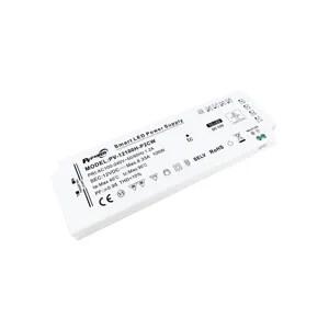 Kabine profil için sabit voltaj LED güç kaynağı ışık şeridi AC100-240V DC 12V 24V 16.5mm ince akıllı LED sürücü 100W