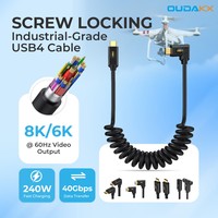 Factory 5A 48V 240W USB4 Cable multifunción USB C hembra a tipo C 90 grados 8K 60Hz 40Gbps Cables de transferencia de datos para PC portátil
