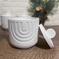 Luxuriöses DIY Keramik-Gießformen-Set mit Abgedecktem Kerzenglas in Boxform für Handgemachte Beton- und Zement-Heimdekoration - Anpassbare Farbe & Größe