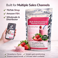 Poudre Protéinée Végétalienne pour l'Amélioration des Fesses, Marque Privée Adulte, Fournisseur OEM en Gros, 1,7 lb, Fraise, Vente en Gros Direct Usine