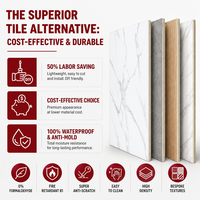 Panneau mural SPC imperméable avec traitement UV, plusieurs couches anti-usure, surface marbrée, noyau rigide, revêtement anti-usure pour usage commercial