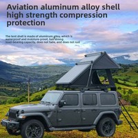 Carpa de Techo Triangular de Aluminio de Perfil Bajo, Carpa Rígida Impermeable Anticondensación con Colchón para Jeep, Viajes de Campamento al Aire Libre