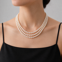 Perles d'eau douce naturelles blanches 4-5mm, perles en forme de riz, brins de perles, colliers semi-finis, bracelets, vente en gros