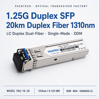 Module SFP 1.25G 1310nm LX 20KM GLC-LH-SMD Duplex, émetteurs-récepteurs optiques à fibre optique avec prise en charge DDM pour utilisation en télécommunications/centre de données
